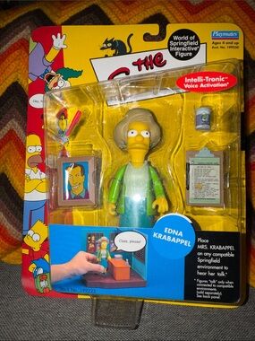 Vintage 2001 Simpsons WOS Interactive Figure Edna Krabappel Series 4 Sealed